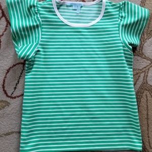 NWOT Draper James stripe flutter sleeve top